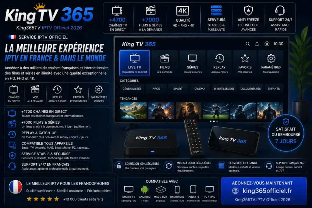 King TV 365 2026 — Abonnement IPTV Officiel | King365TV